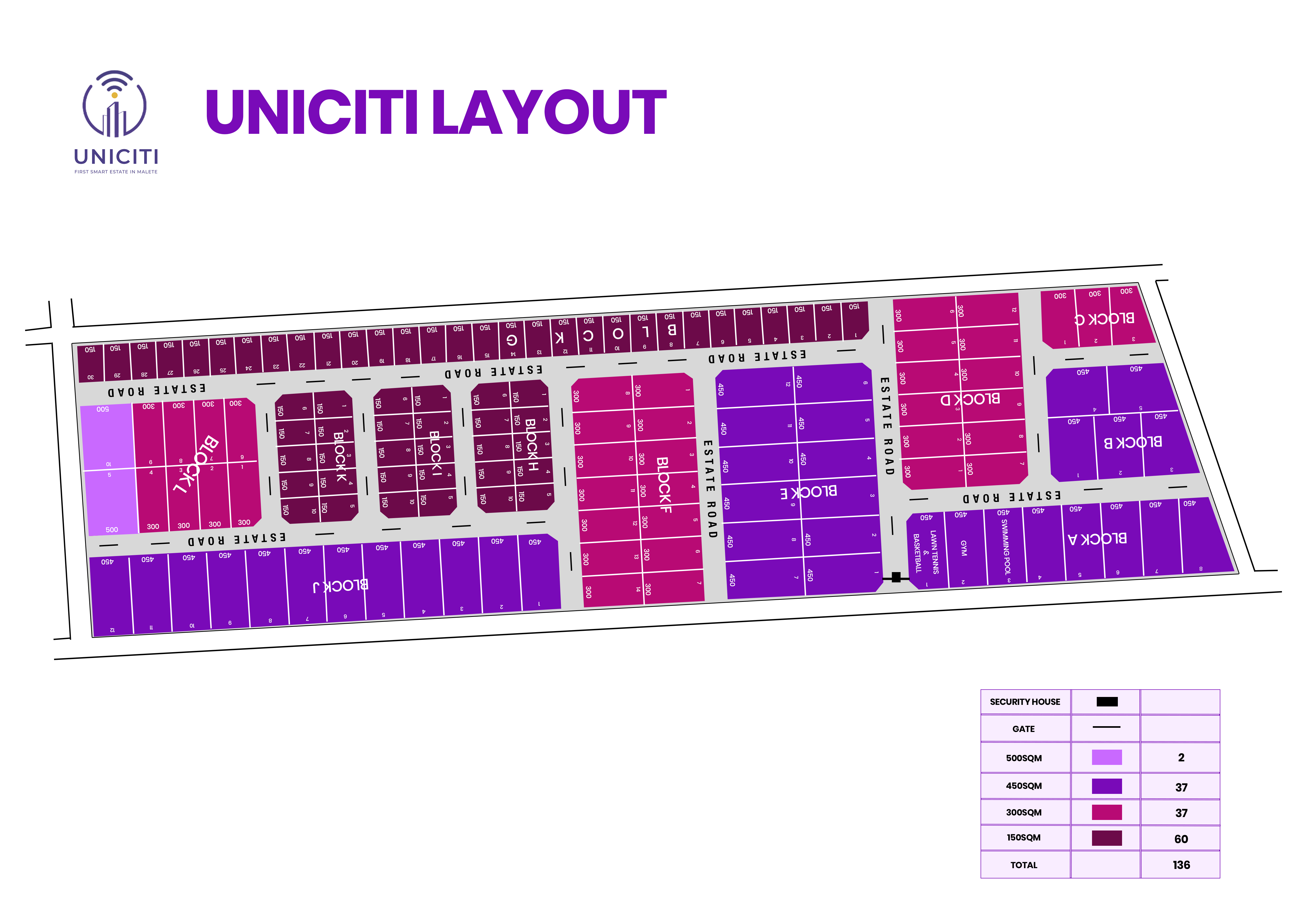 UNICITI estate layout map
